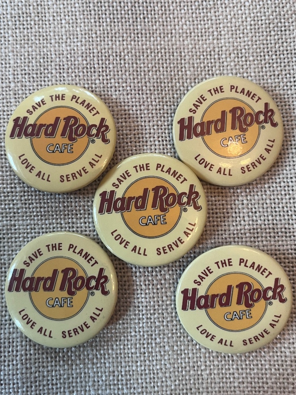 Vintage Hard Rock Cafe Save The Planet/Love All Serve All Lot of 5 1989-1991